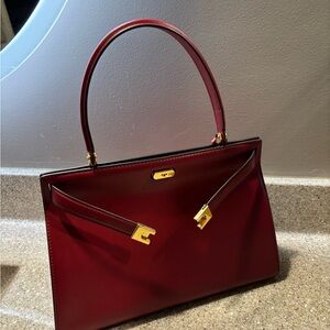 Tory Burch Lee Radziwill Satchel in Red w/ Gold Hardware